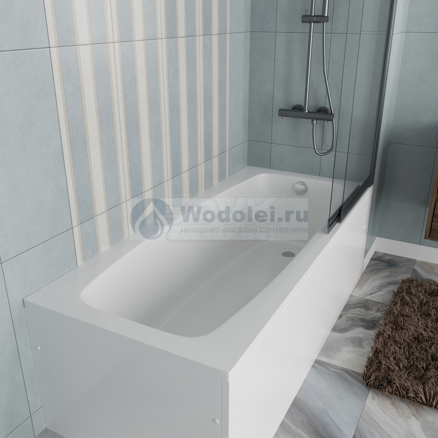 Акриловая ванна Vincea VBT-2S170-FR 170х75 с каркасом, пристенная, белая