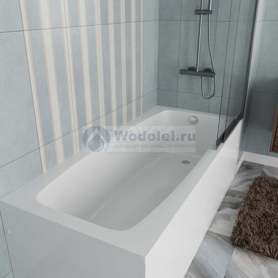 Акриловая ванна Vincea VBT-2S180-FR 180х80 с каркасом, пристенная, белая