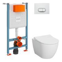 Vitra Integra 9856B003-7200 с инсталляцией и кнопкой, сиденье микролифт